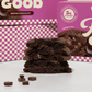 Stack of Fields Good cookies with a pink and white checkered box in the background