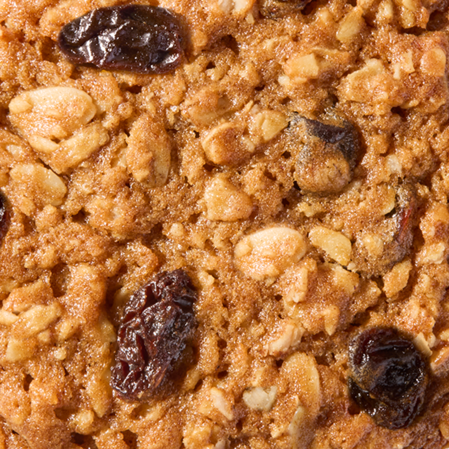 Close-up of a Fields Good Sleep cookie with oats and raisins